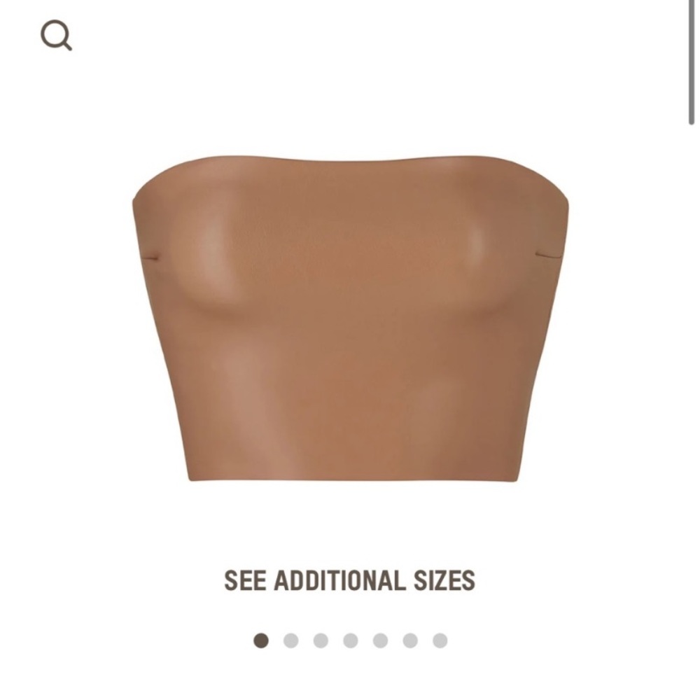 SKIMS M Sienna Faux Leather Tube Top with Removable Straps